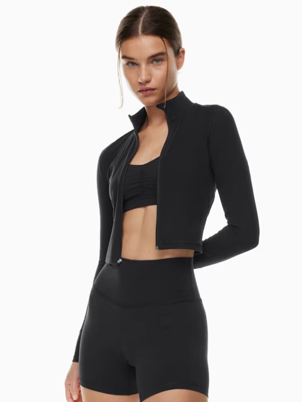 TNA Black Cropped Zip-up Jacket